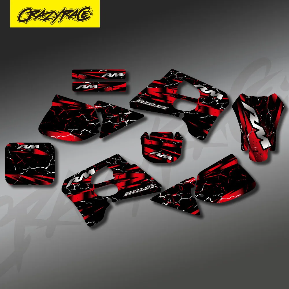 オートバイプラスチックグラフィック背景デカールステッカースズキ RM125 RM250 RM 125 250 1993-1995 プロテクターカスタマイズ