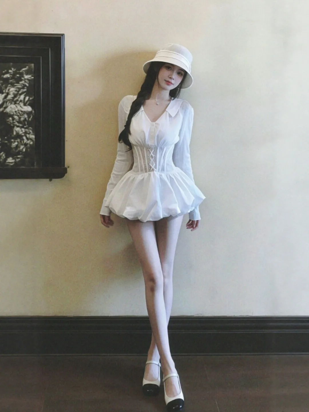 

Korean Style Gentle V-neck Top And Flower Skirt Two-piece Set Summer Comfortable Fashion Women's Clothing Short Sleeve