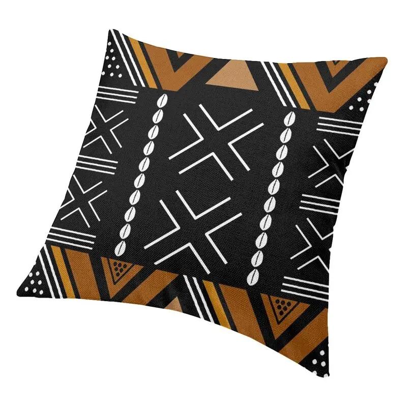 Fodere per cuscini in tessuto di fango africano Bogolan Design Decor Home Tribal Geometric Art fodera per cuscino nordico federa quadrata