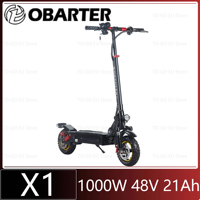 OBARTER X1 Electric Scooter 1000W Single Motor 48V 21Ah Battery 10inch Off-road Tire 45Km/h Speed Dual Disc Brake Foldable