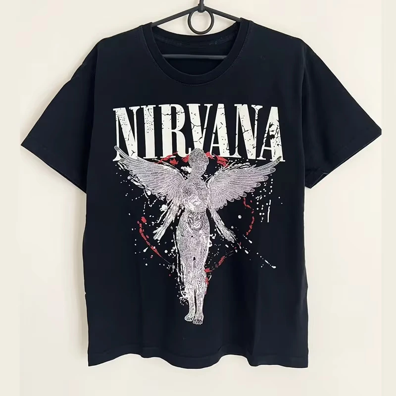 In Utero Angel NIRVANA Band T-Shirt Cotton Graphic Tee Men Women Summer Streetwear