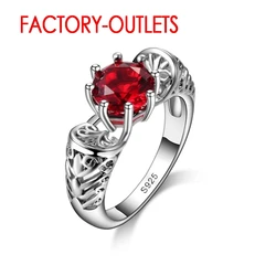 Genuine 925 Sterling Silver Bridal Ring Romantic Fashion Jewelry Cubic Zirconia Prong Setting Gift For Women Girls Wholesale