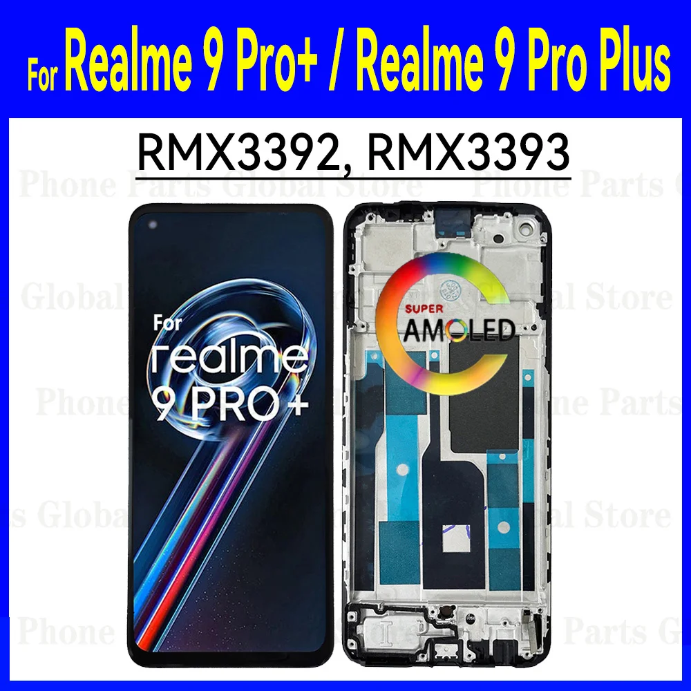 6.4"AMOLEDDisplayForOPPORealme9Pro+LCDRealme9ProPlusRMX3392RMX3393LCDWithFrameScreenTouchDigitizerAssembly-AliExpress