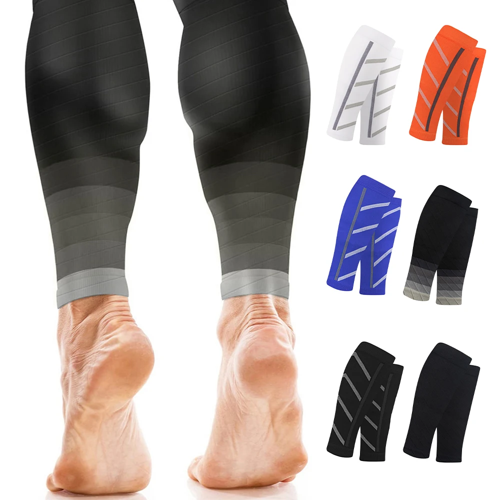 Kompression Sports ocken Waden unterstützung unterstützt Nacht lauf Nylon Leggings schlanke Socken Männer im Freien laufen lange Drucks trümpfe