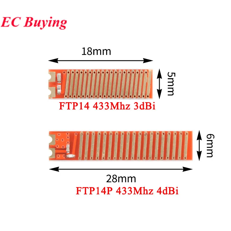 1Pc-100Pcs FTP14P 4dbi Frequency 433MHz Gold-plated SMD Antenna FTP14 3dbi 433M Hz for High Gain Long-distance Wireless Module