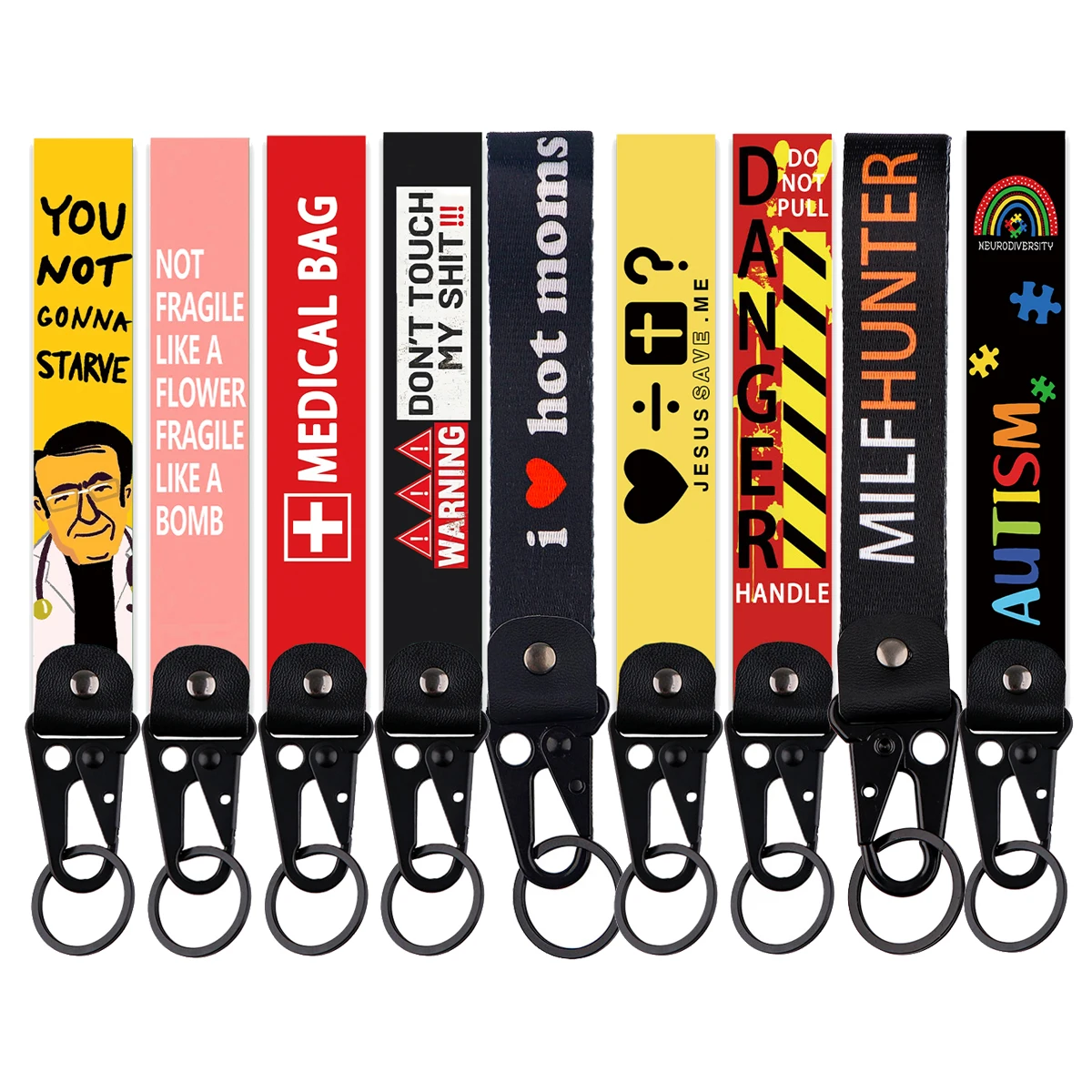 

Warning Quote Phrase Word Car Keychain Doctor Quotation Key Rings Jewelry Men Women Lanyard Motorcycle Accessories Gifts