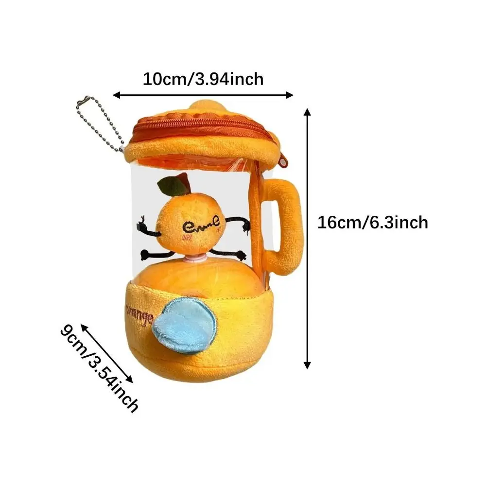 Draw Rope Rotate Plush Fruit Juicer Toy Watermelon/Orange/Banana Cartoon Plush Juicer Doll 16cm Soft Doll Key Chain Pendant