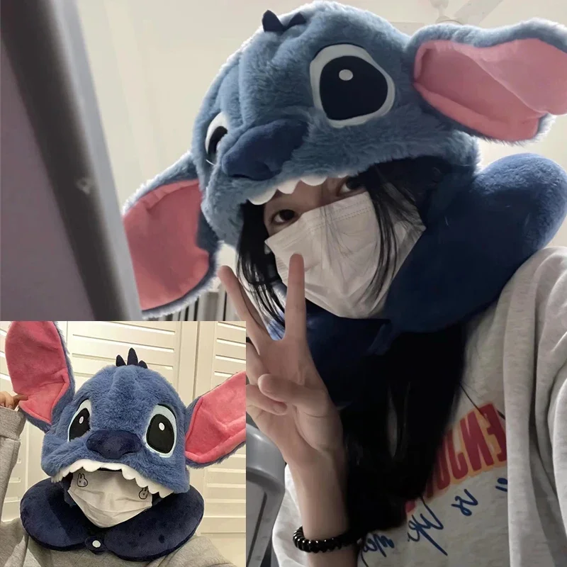 Shi Dizai kreskówka poduszka na szyję z kapturem poduszka podróżna drzemka moja melodia samolot poduszka ochrona Dumbo poduszka szyjna poduszka w kształcie litery U urocza