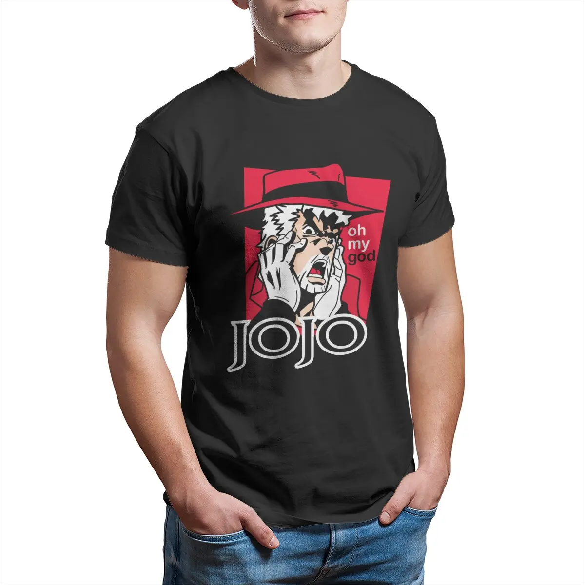 

Jojo, oh my God Funny JoJo's Bizarre Adventure Anime t shirts for men Big size Graphic shirts 100% cotton printed tee