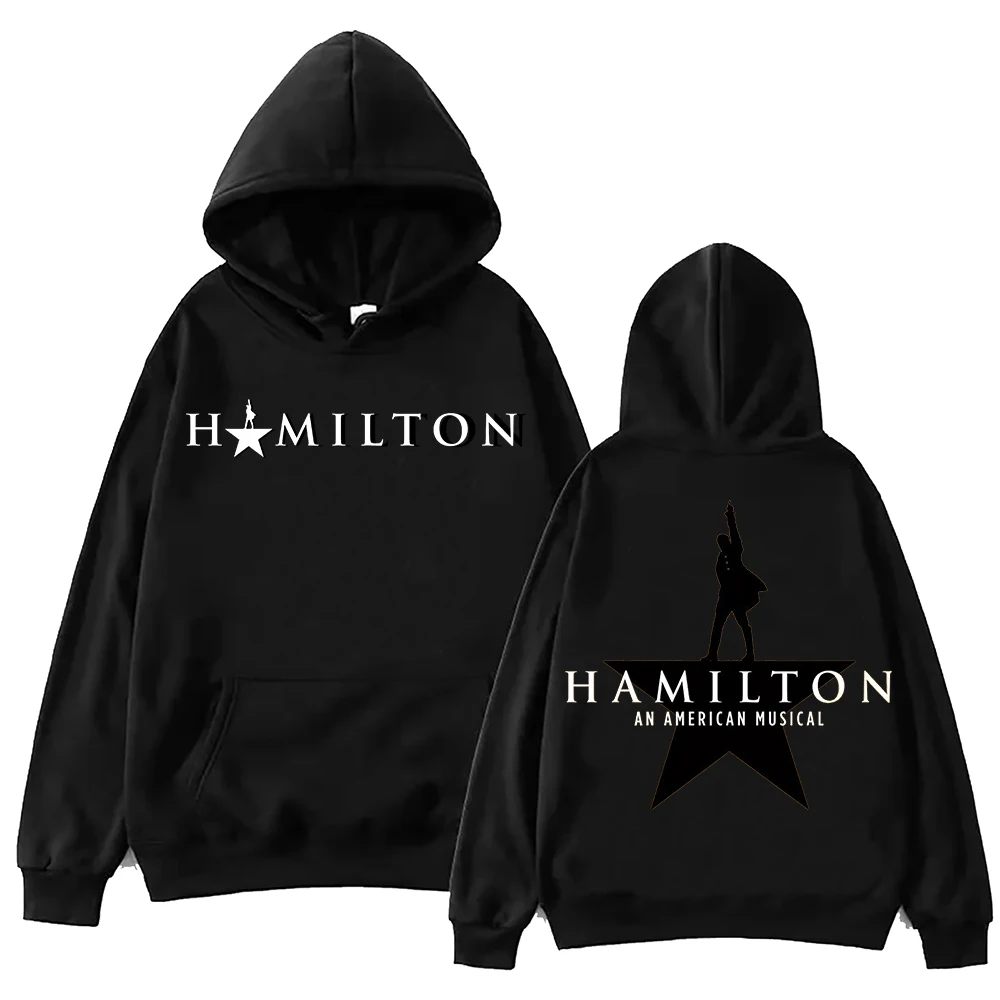 Hamilton: sweter atasan Pullover Hip Hop Harajuku bertudung asli musikal Amerika untuk pria