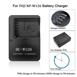 BC-W126 Charger for FUJI NP-W126S/NP-W126 Battery FinePix HS-30EXR,50EXR,X-T10,X-T200,X-100,X-A1,X-A20,X-PR01,X-E2S,X-E4, Camera