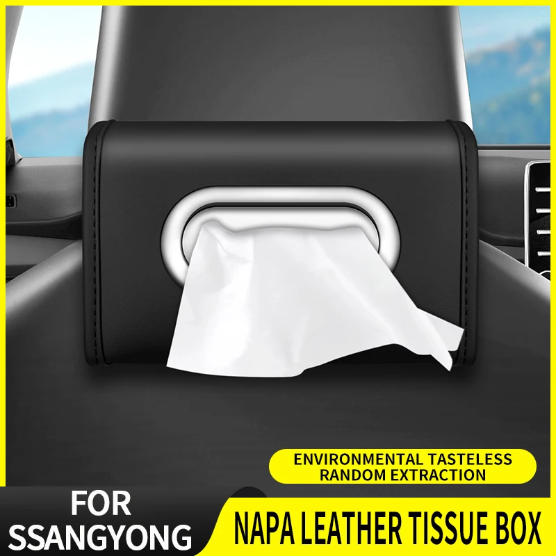 For Ssangyong Rexton Tivoli Musso Kyron Korando Actyon Multi-position Mounting Easy One-hand Access Car Hanging Tissue Box