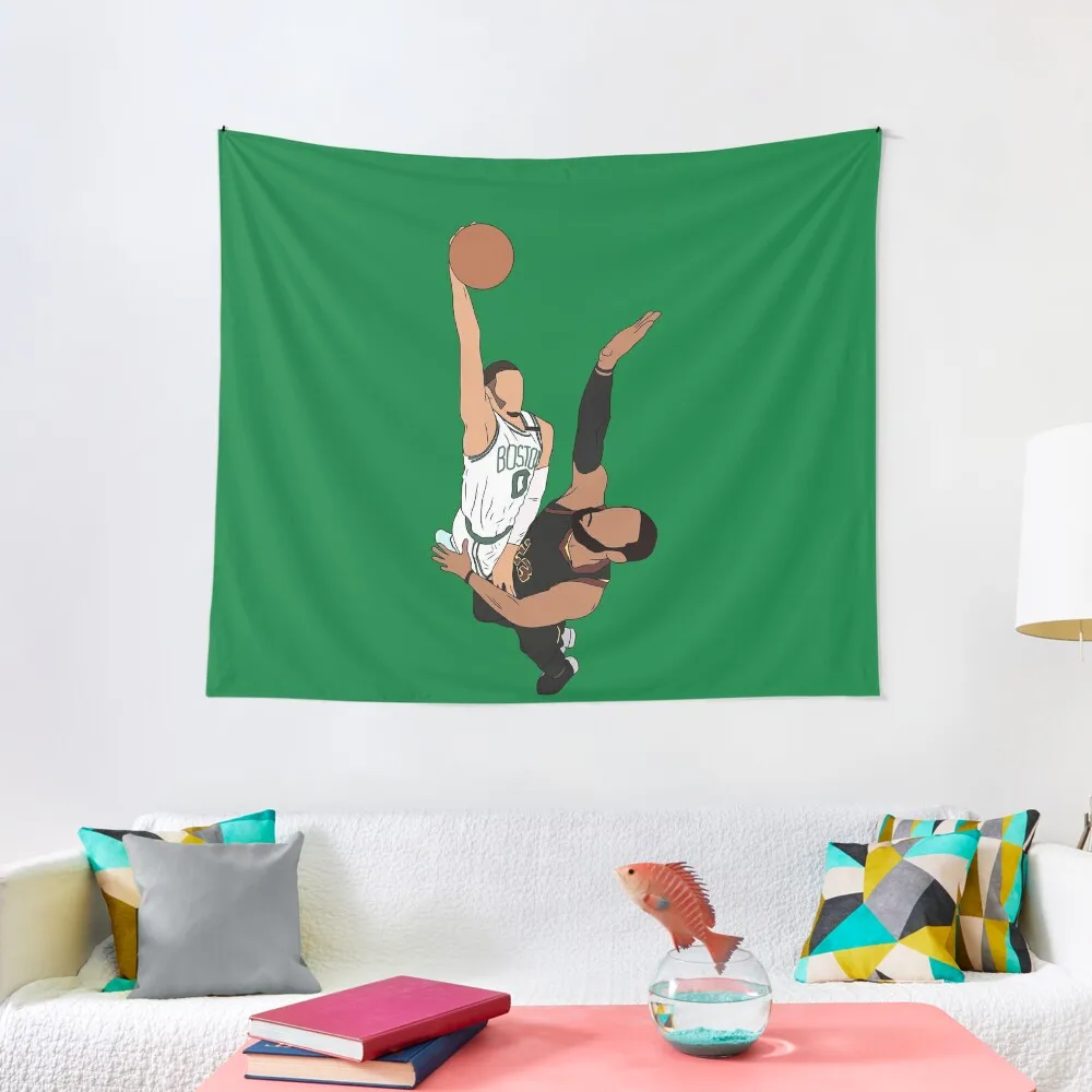 Jayson Tatum Dunks On LeBron Tapestry Decoration Bedroom Wall Hanging Bedrooms Decor Home Decorating Tapestry