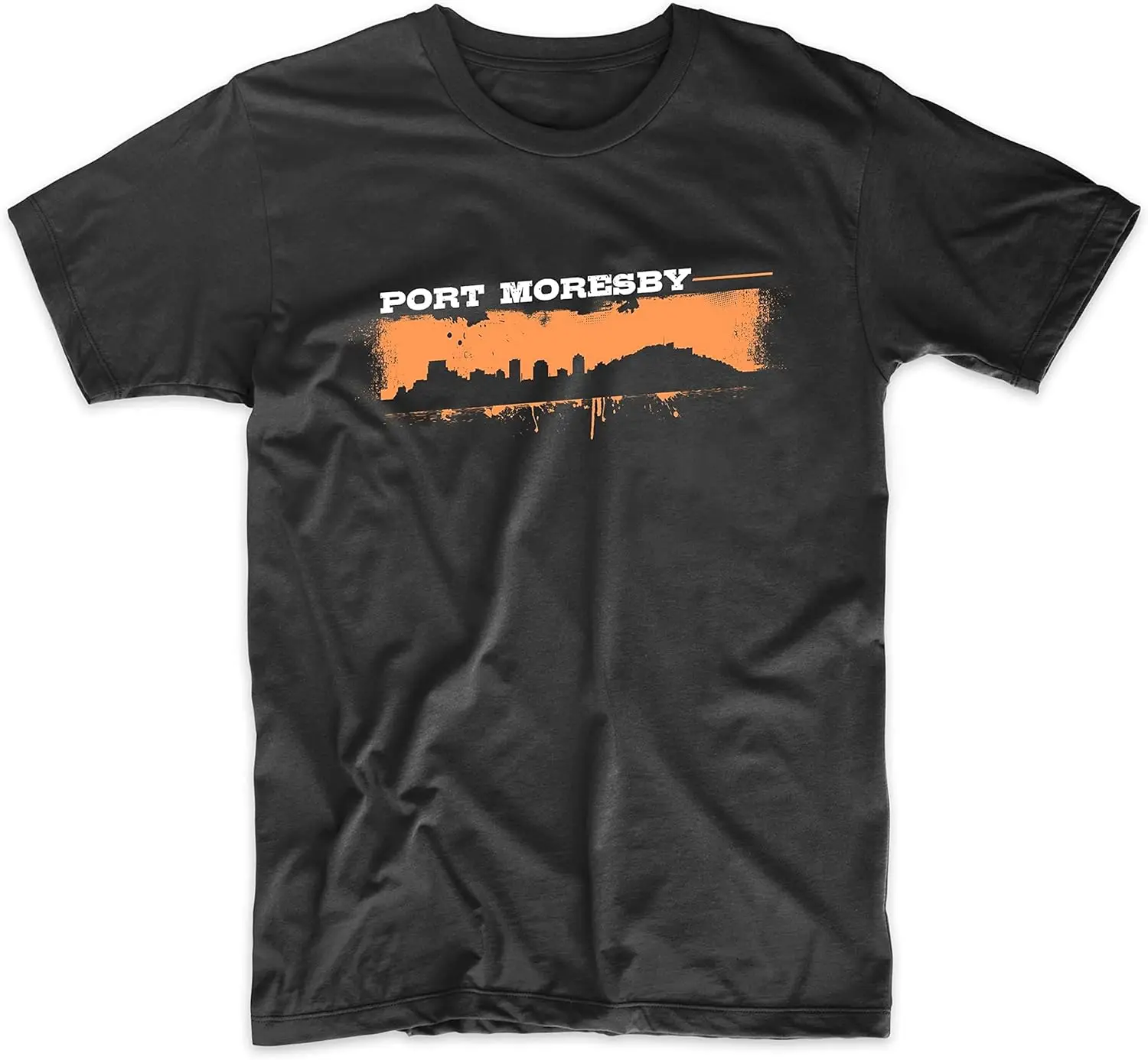 Really Awesome Shirts Port Moresby Papua New Guinea Skyline Retro Grafitti Style T-Shirt