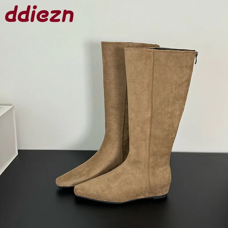 flock-women-knee-high-boots-with-height-increasing-shoes-female-pointed-toe-footwear-ladies-long-boots-zippers-shoes-2025