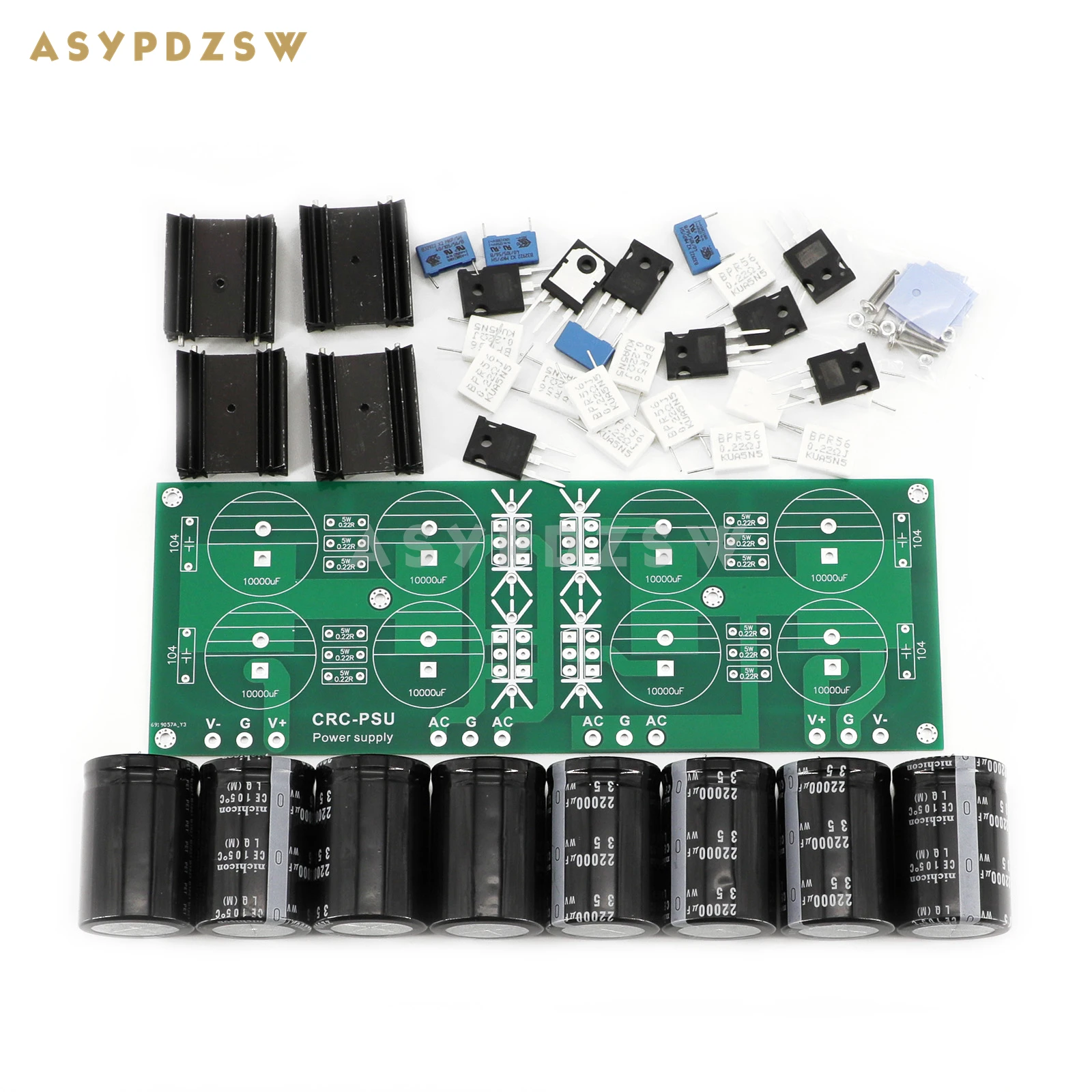 CRC-PSU classe a amplificador schottky mbr60200pt + 22000uf 35v tampas retificador filtro fonte de alimentação kit diy/placa acabada