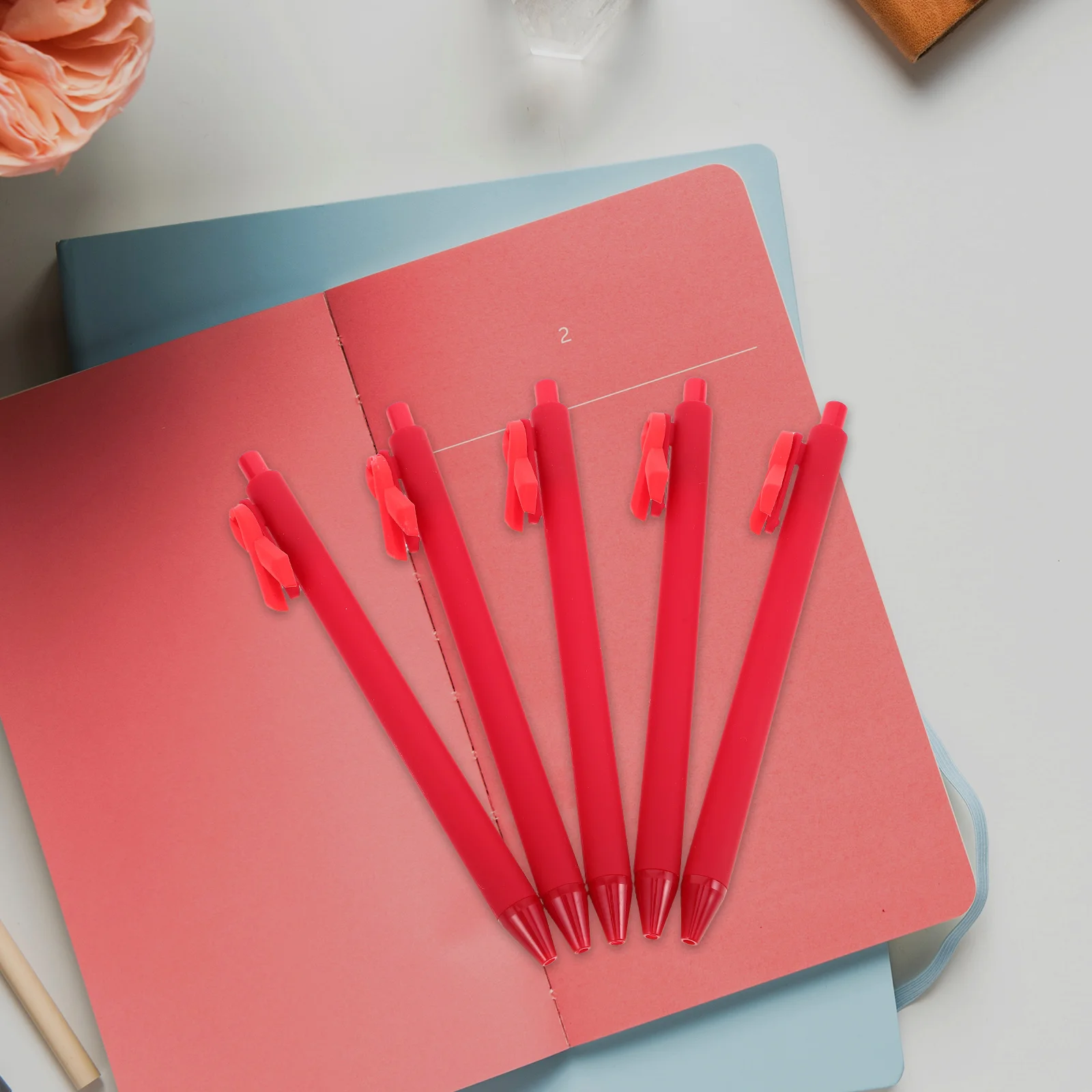5 قطعة قلم حبر جاف شريطي أداة الكتابة البلاستيكية للطلاب ملاحظة تدوين تدفق الحبر السلس العملي القرطاسية اللوازم المكتبية #2