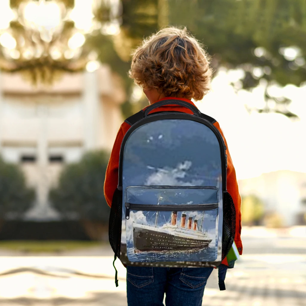 Titanic tas sekolah untuk anak perempuan ransel siswa kapasitas besar kartun ransel siswa sekolah tinggi 17 inci