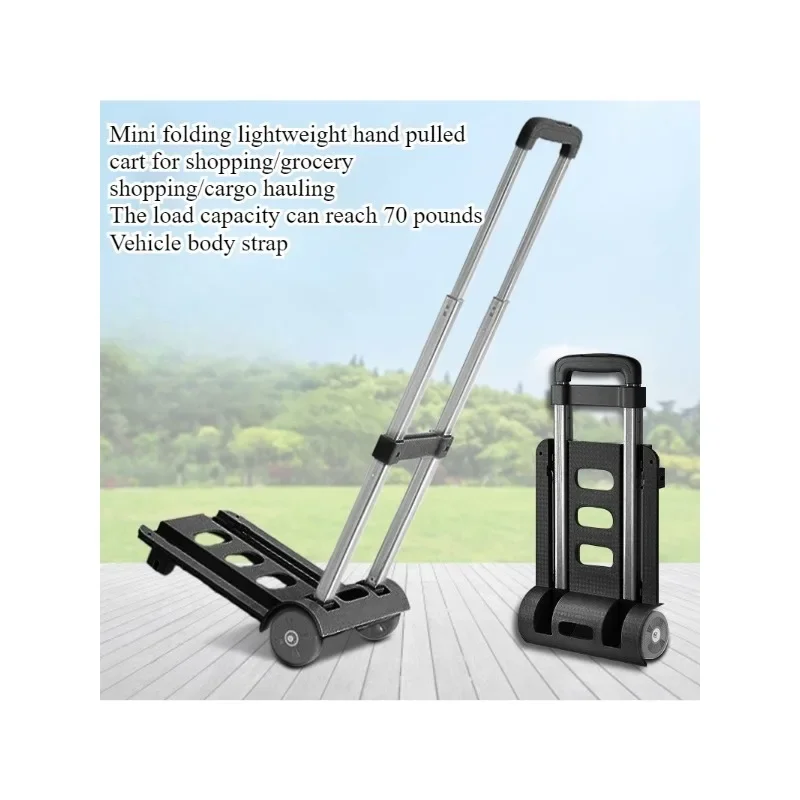 Zusammenklappbarer Trolley, kleiner Trolley, Umzugsgepäck, Umzugswaren, tragbarer Haushaltswagen, Gemüse kaufen und Aufnahme