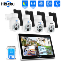 Hiseeu 10CH NVR CCTV Camera Set 4MP WiFi PTZ Solar IP Camera Security System Kit P2P Outdoor Wireless Surveillance System