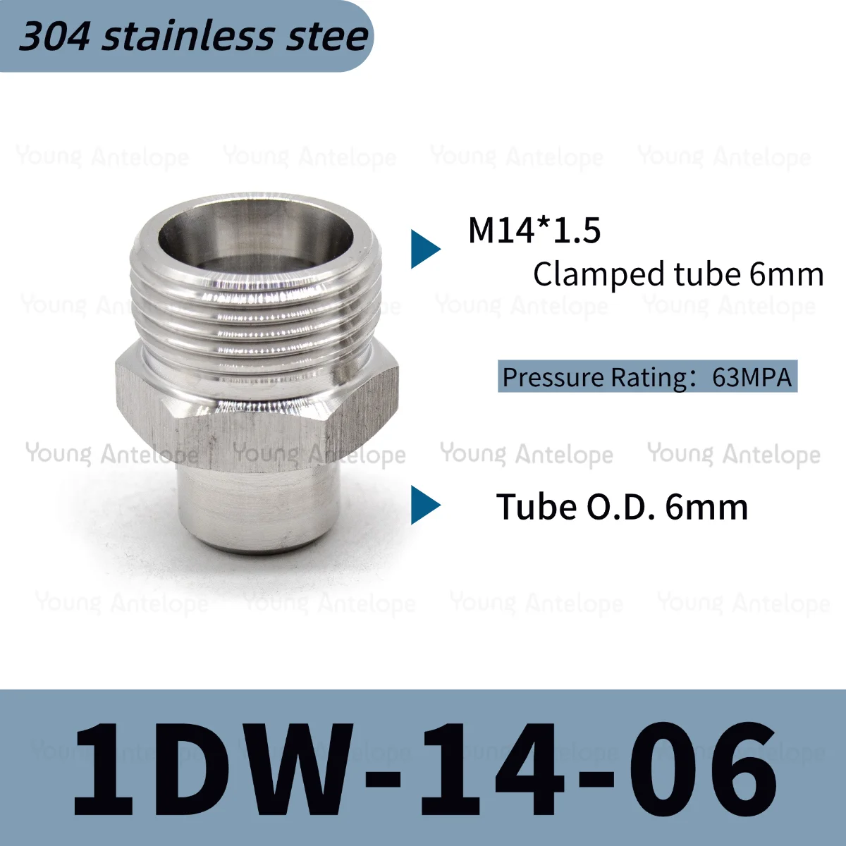 304 roestvrij staal 24 °   Kegelafdichting H-type fitting met ferrule 1CW lasconnector voor hydraulisch pijpsysteem JBT6144.5 hoge druk