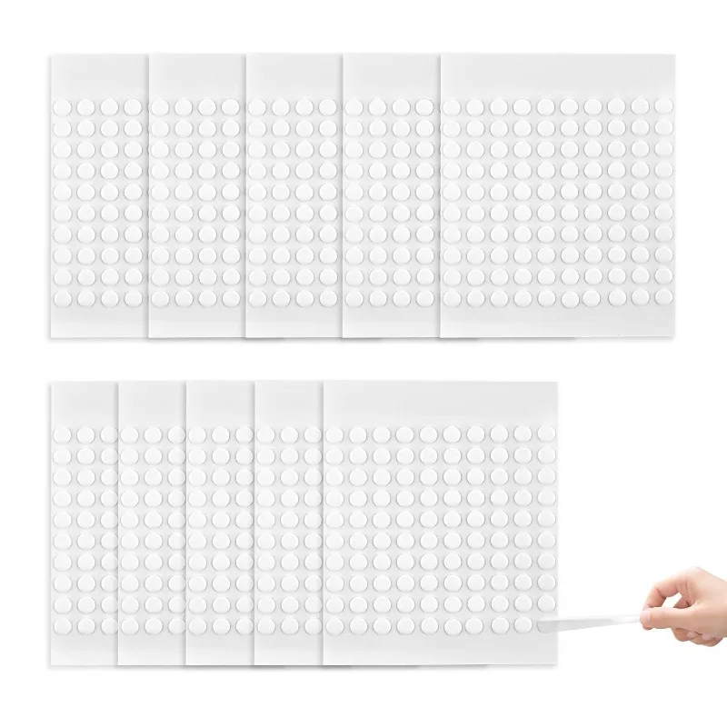 10 Sheets (1000 PCS) 8mm Diameter Round Transparent Double-Sided Adhesive Dots, Suitable for Posters, Balloons, and Crafts