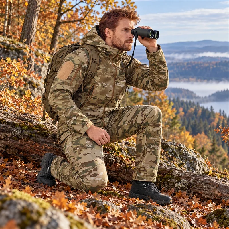 Winter Men Fleece Tactical Jacket Waterproof Suits Outdoor Cargo Pants Fishing Training Hiking Camping Tracksuits Coat Thermal