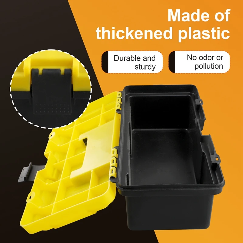 12In Electrical Toolbox Thickened Plastic Sturdy Storage Box Repair Machinery Woodworker Home Office Storage Tool 2PCS