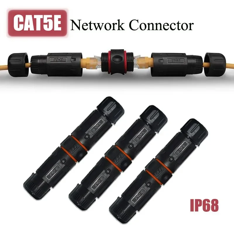 Waterproof RJ45 CAT5E Network Connector Outdoor IP68 M20 Industrial Grade 4.5-14.5mm Network Port Wire Plug RJ45 Straight Joint