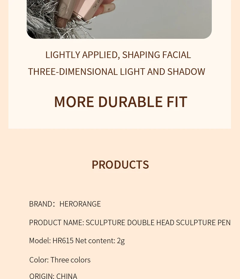 Herorange Valentinstagsgeschenk-Konturstift – 2-in-1-Nasen- und Gesichtsformungsstift mit Pinsel, geeignet für alle Hauttypen – Detail 14