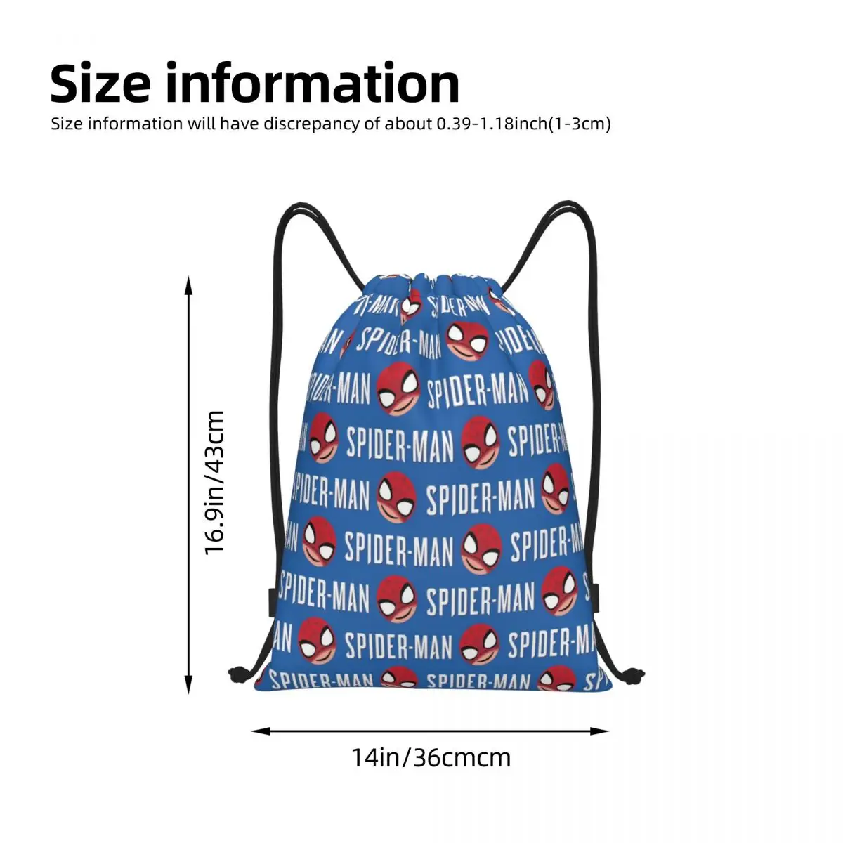 مخصص الرجل العنكبوت الكرتون خارقة الرباط حقيبة الرجال النساء طوي الرياضة الصالة الرياضية Sackpack التدريب على الظهر
