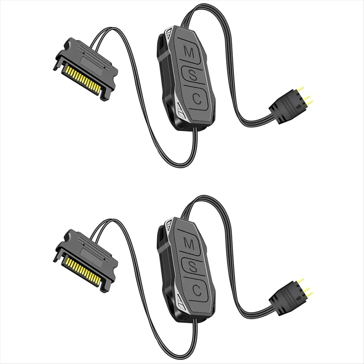 HDL 2Pcs 5V 3Pin ARGB Controller SATA Mini RGB Controller 3PIN Hub for Computer Cpu Case Cool Fan LED Light Radiator