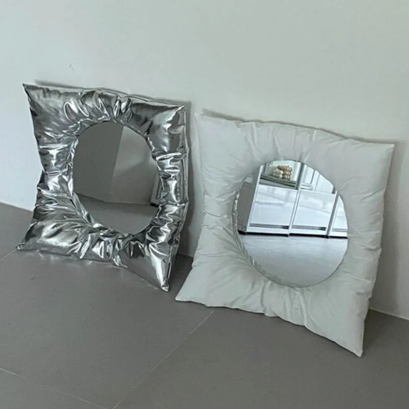 New INS Style Pillow Mirror Creative Square Wall Mounted Bathroom Mirror Makeup Mirror Wall Hanging Home Bedroom Wall Decor view 5