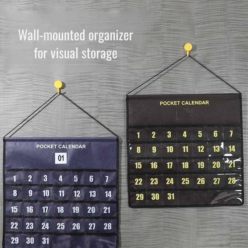 Non-Woven Wall Hanging Calendar Storage Bag Visual Hanging Bag Medicine Bag Jewelry Storage Bag