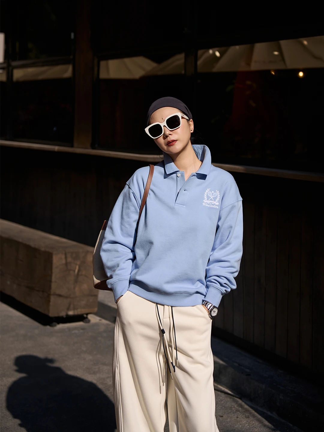 

Женская толстовка TOFOD High Golf с вышивкой в стиле Уимблдон, свободного кроя, из хлопка, с длинными рукавами, повседневная