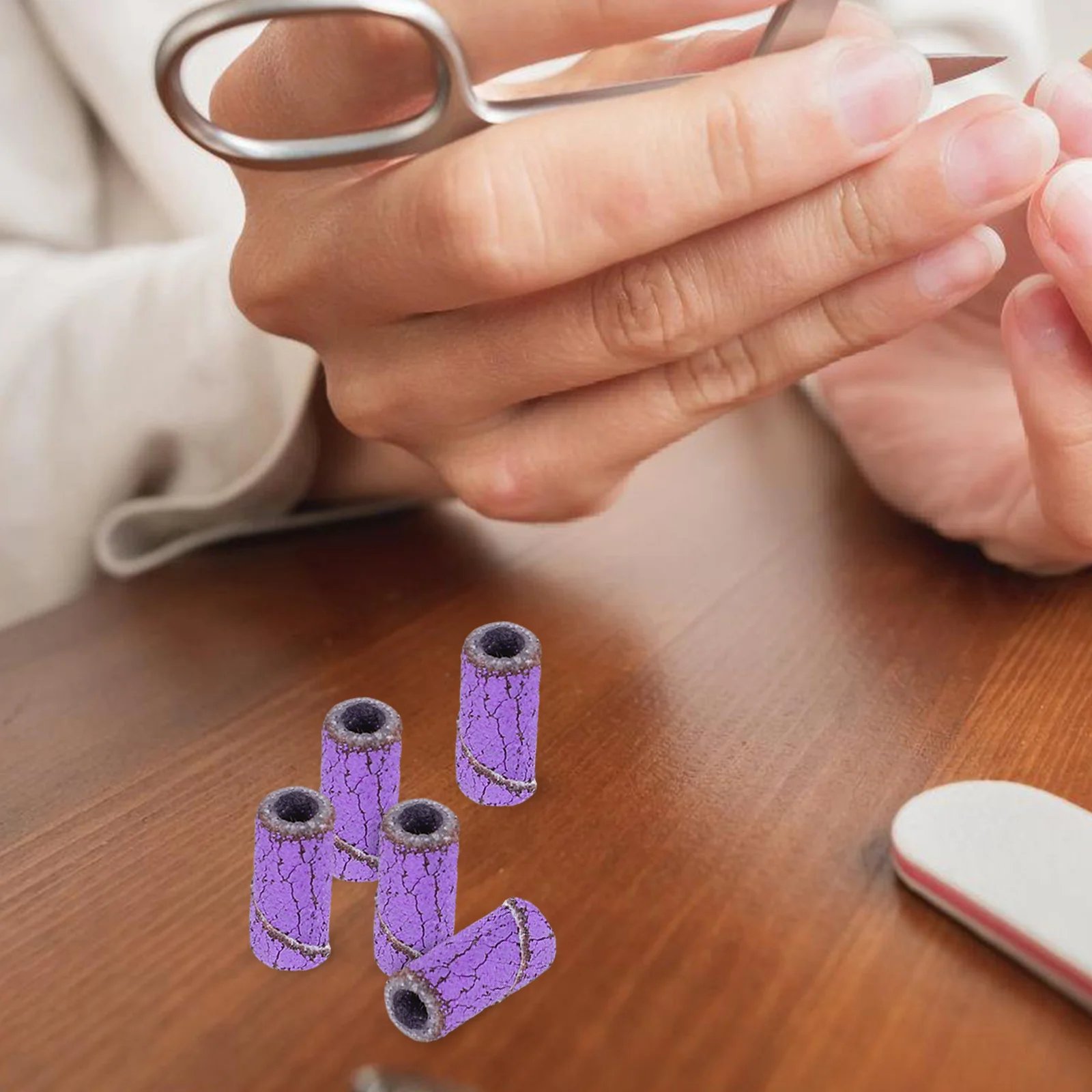 

50Pcs Manicure Sanding Rings Bands Portable Nail Drill Sanding Mini Bands for Acrylic Natural Nails Grinding Polishing