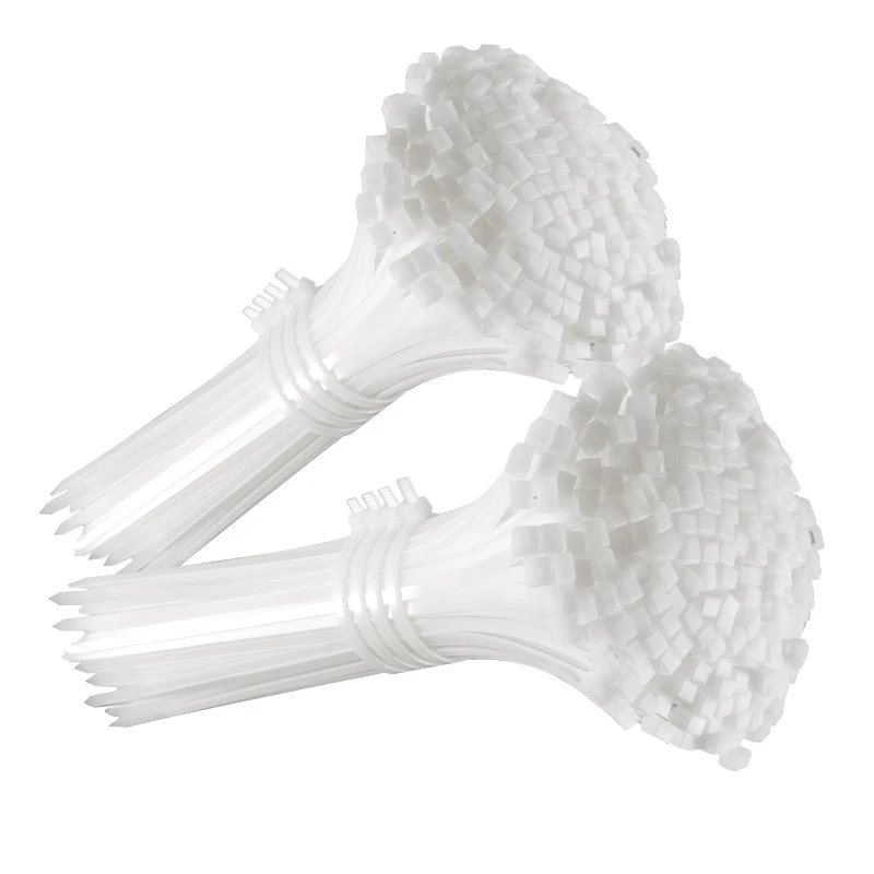 Manufacturer Wholesale Nylon Cable Tie Self-Locking Nylon Cable Tie Black and White Plastic Binding Strap