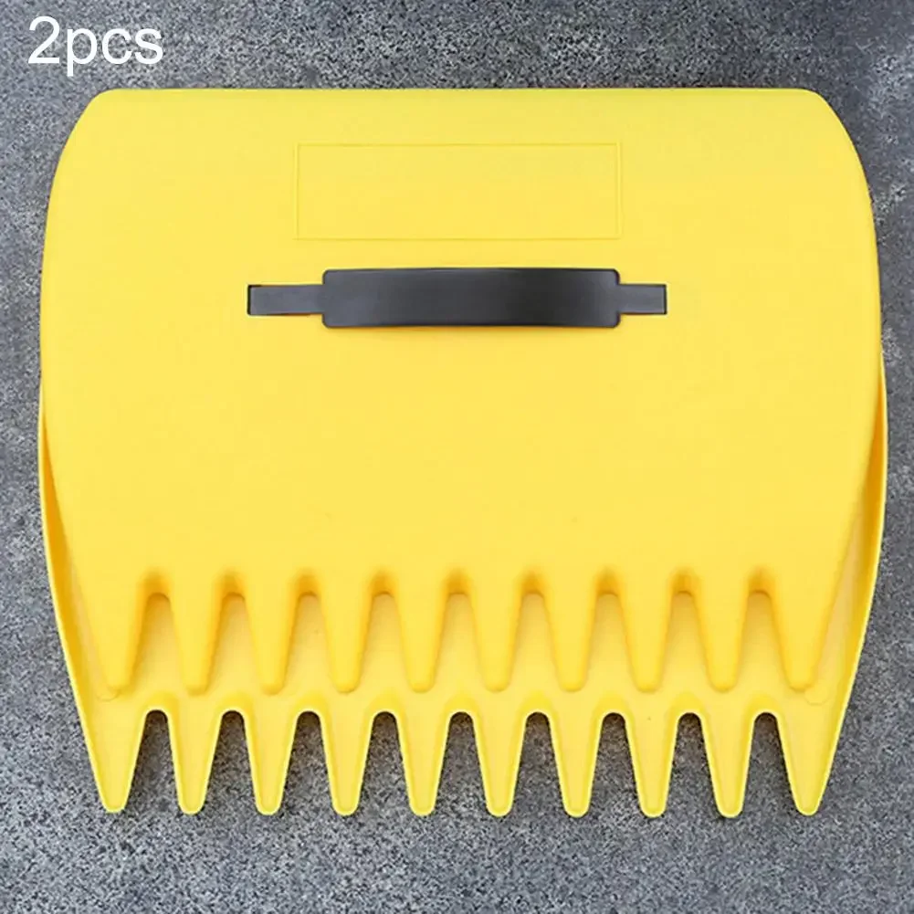Yellow Garden For Leaf Rakes 2 Pieces Large Size Yard Cleanup Tool for Efficient For Leaf Collection and Garden Debris