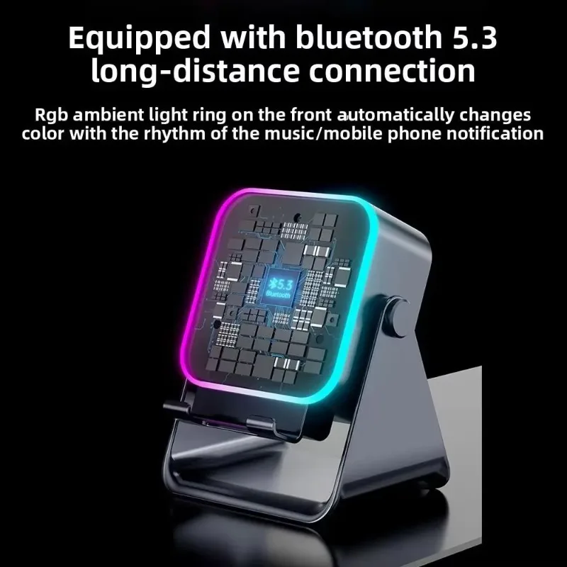 Rechargeable Wireless Induction Speaker with Adjustable Phone Stand Multifunctional Stereo Sound Speakers