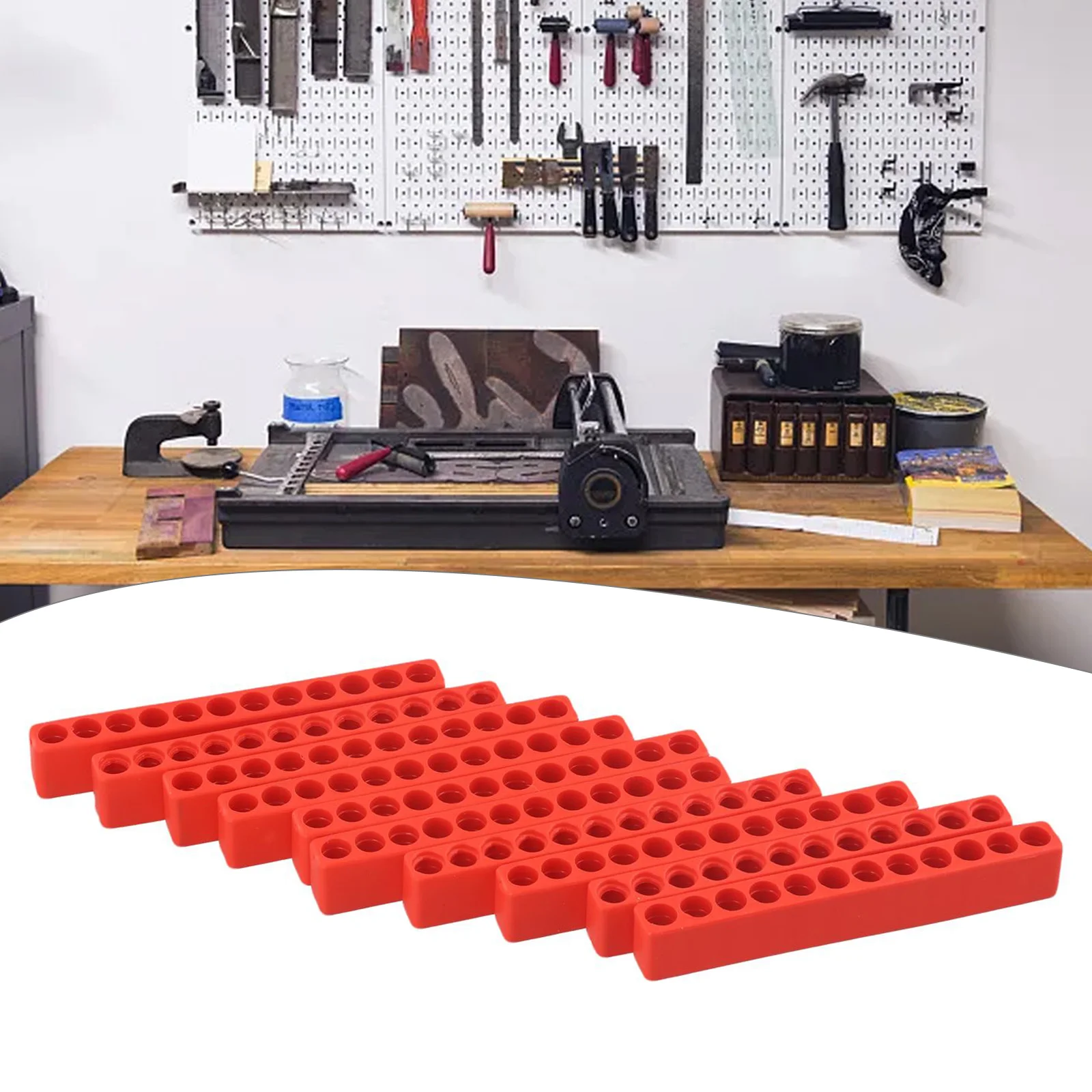 10Pcs Plastic Drill Bit Holder Stands Compatible with 1/4 Inch Hex Shank for Organized Storage of Screwdriver Sets
