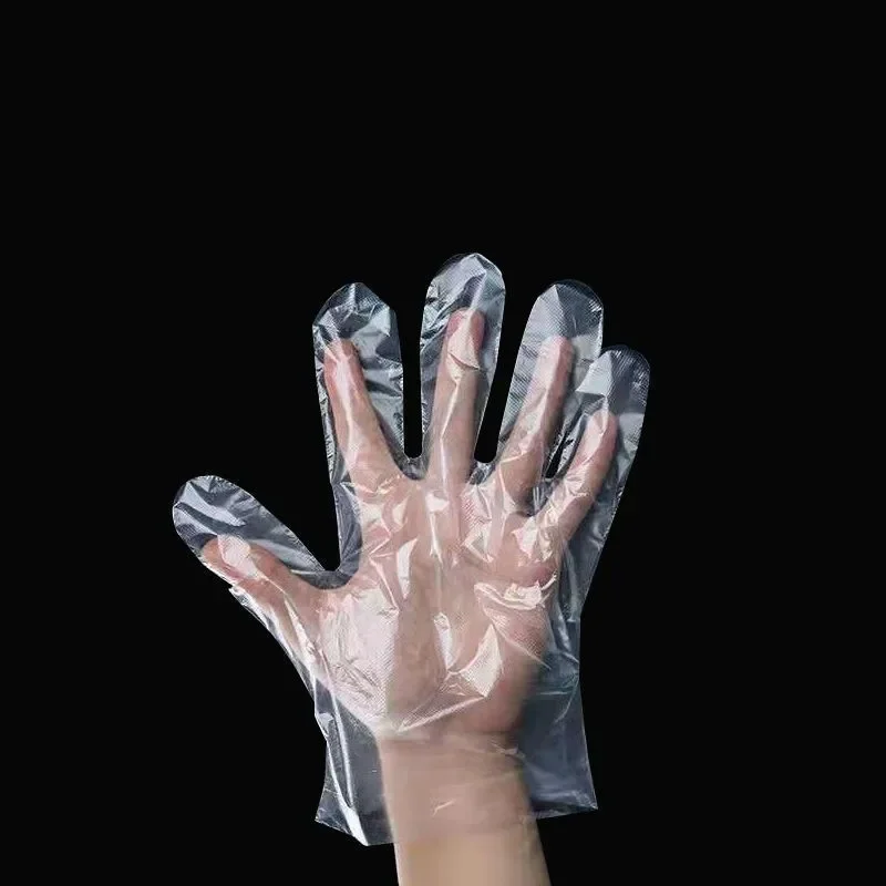 

100pcs Disposable Plastic Gloves for Food Transparent Super Thicken CPE Eating Gloves for Restaurant Dining Hall Hotel