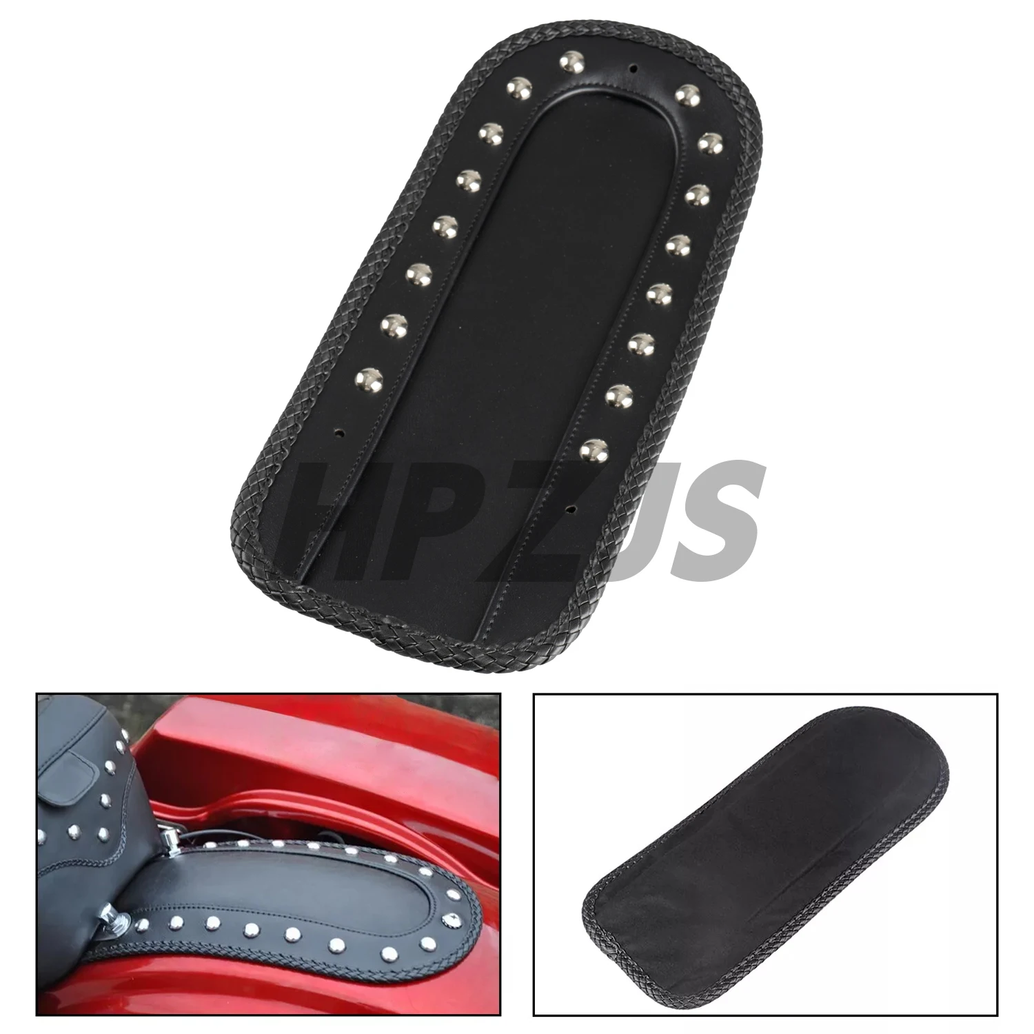 

Motorcycle PU Leather Studded Solo Seat Rear Fender Bib Black For Harley Touring FLHT FLHR FLHX FLTR 1997-2021