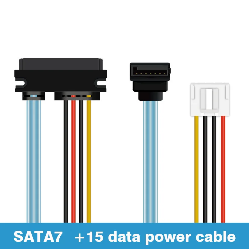 SATA 7+15 To SATA 7pin Data Power Cable Integrated Line Small 4pin Reverse Bend PH2.0/XH2.54/VH3.96