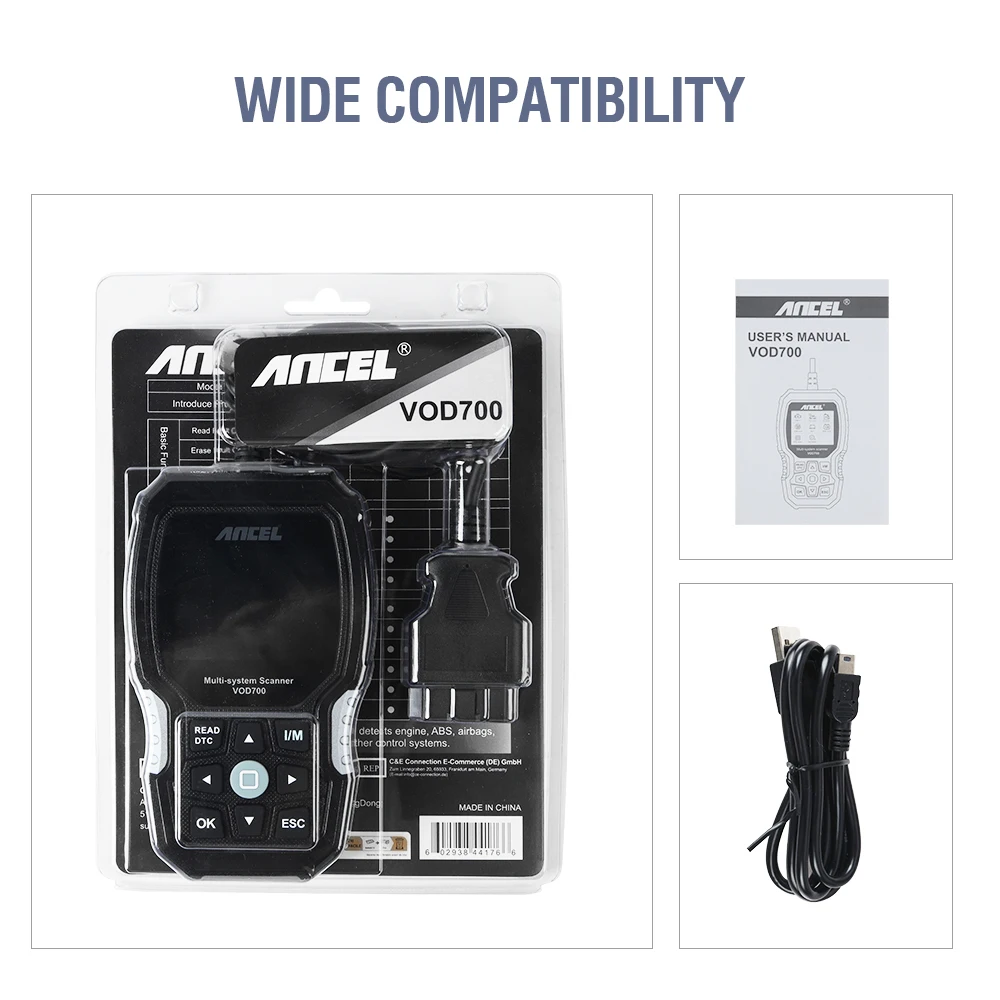 ANCEL VOD700 OBD2 Automotive Scanner for Volvo All System Car Code Reader ABS Oil BMS EPB TPMS DPF Reset Diagnostic Scan Tool image 3