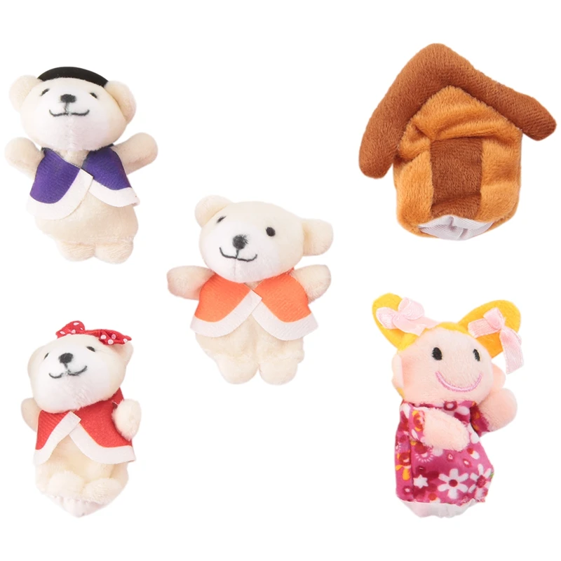 Lot of 5 pcs Finger Puppets Fairytale Fairy Tale Goldilocks and Three Bears