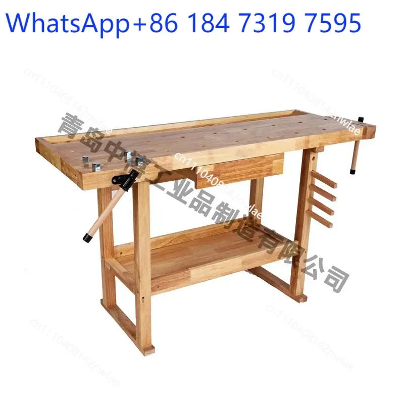 Adult Woodworking Workbench Multi Functional Solid Wood Table Console for Carpentry DIY Projects