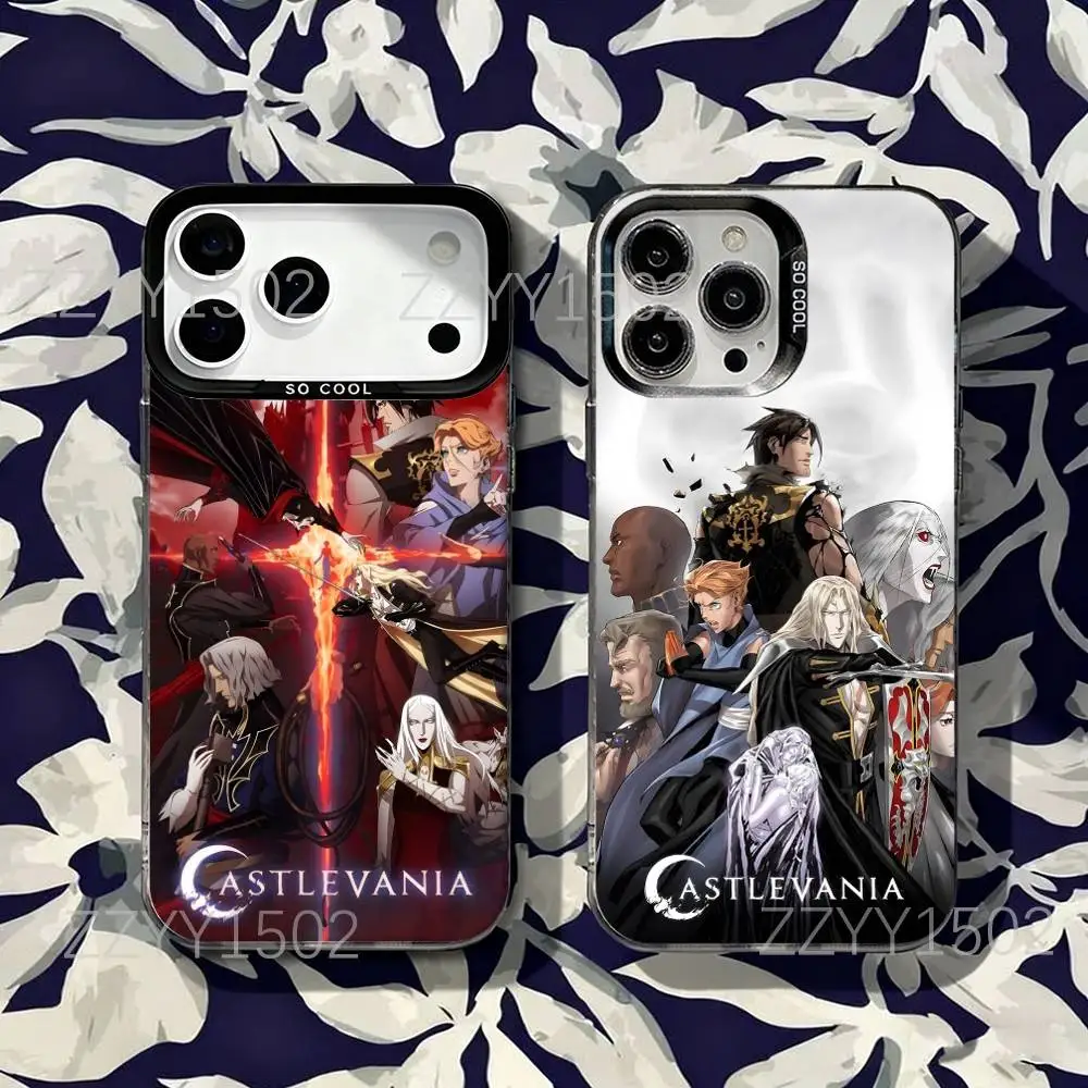 

Чехол C-Castlevania Anime для iPhone 17, 16, 15, 14, 13, 12, X, 8, Pro, Max, Plus, SE4, Air, Mini, противоскользящий, черный, матовый, IMD