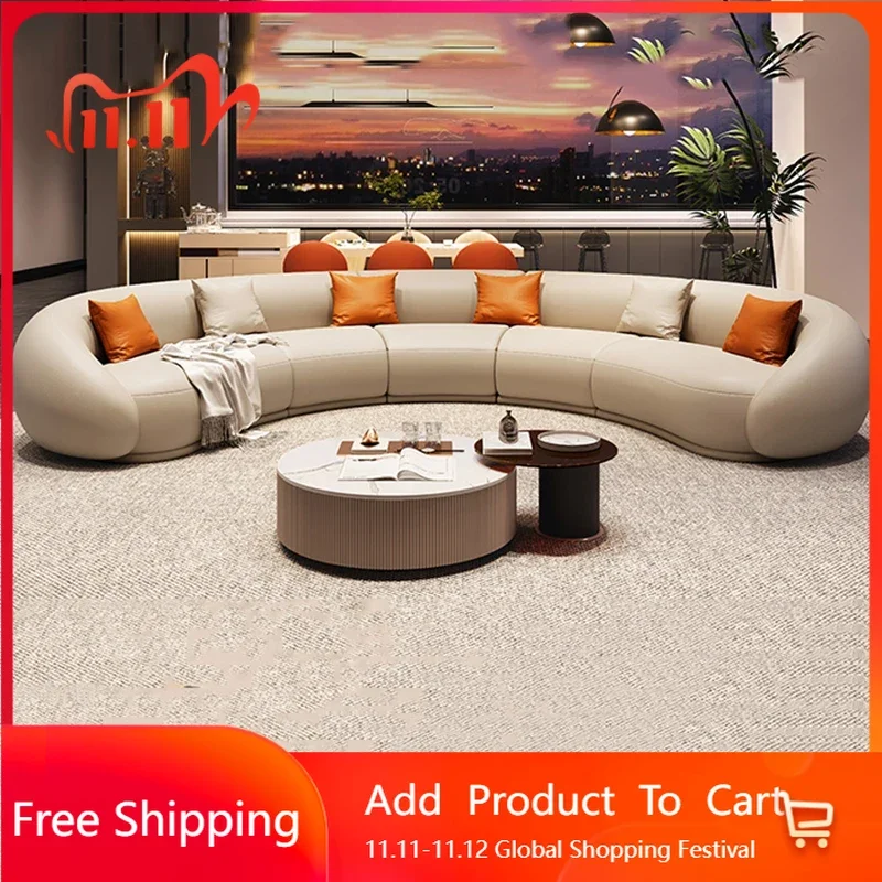 

Apartment Luxury Couches Unique Vintage Comfortable Italian Modern Puffs Sofa Leather Wood Service Muebles Lounge Furniture