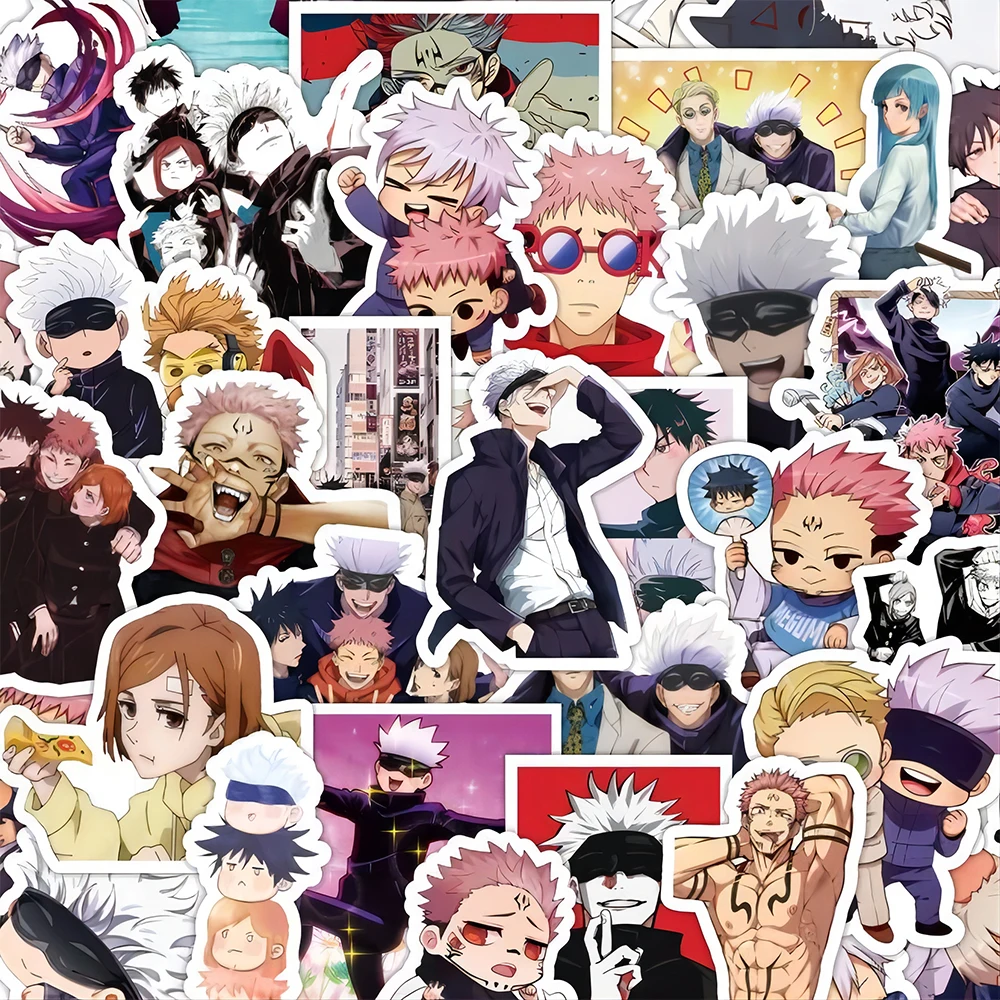 

10/30/60pcs Kawaii Jujutsu Kaisen Stickers Satoru Gojo Fushiguro Megumi Decals Laptop Notebook Phone Waterproof Sticker Kids Toy