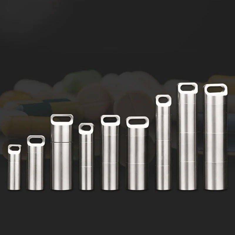 Sealed Capsule Mini Titanium Alloy Waterproof Pill Box Travel Storage EDC Tools Camping First Aid Medicine Case